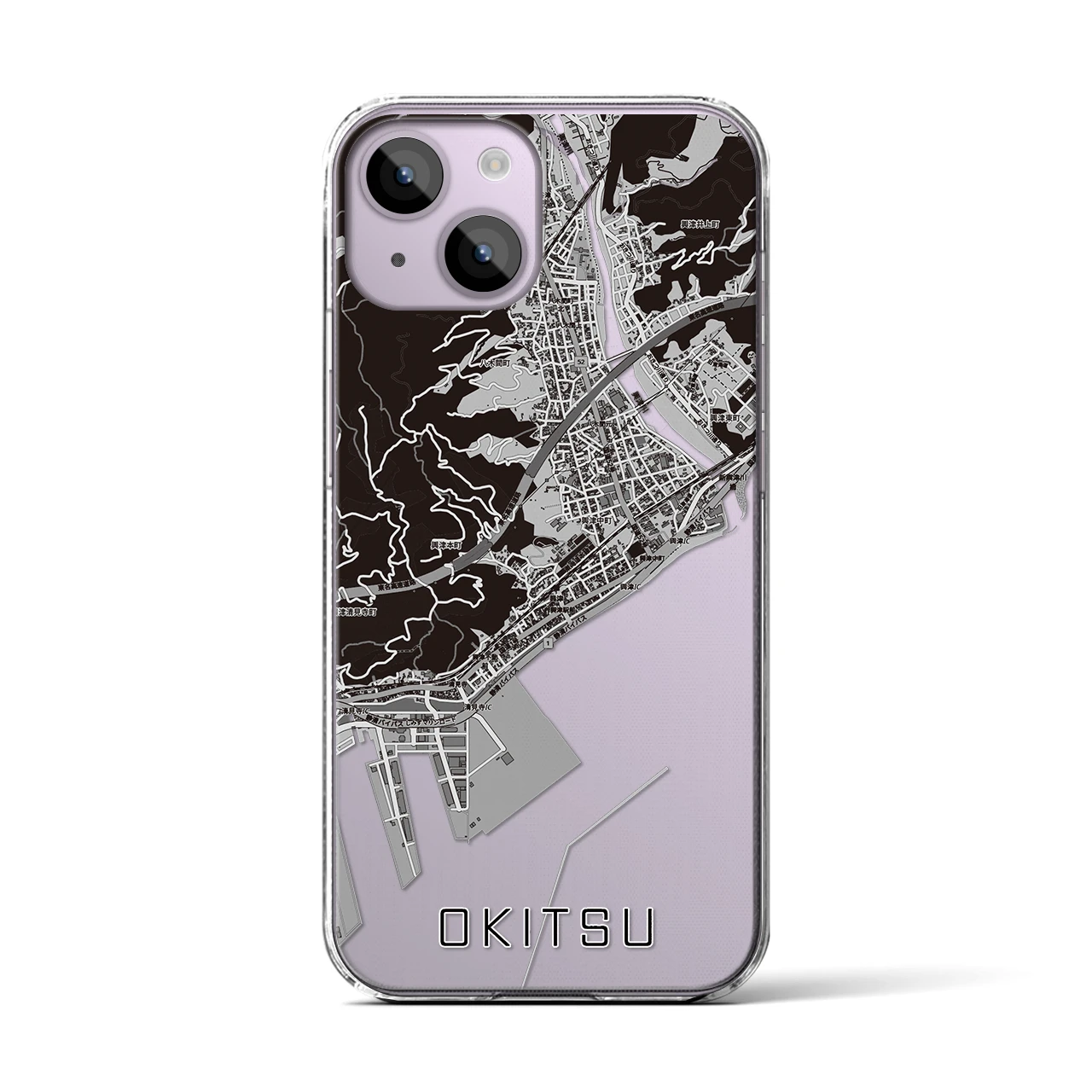 【興津（静岡県）】地図柄iPhoneケース（クリアタイプ）