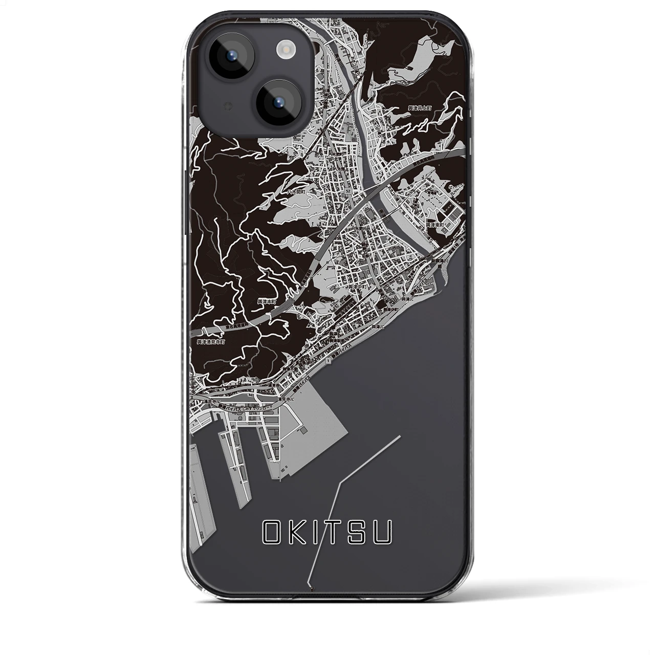 【興津（静岡県）】地図柄iPhoneケース（クリアタイプ）