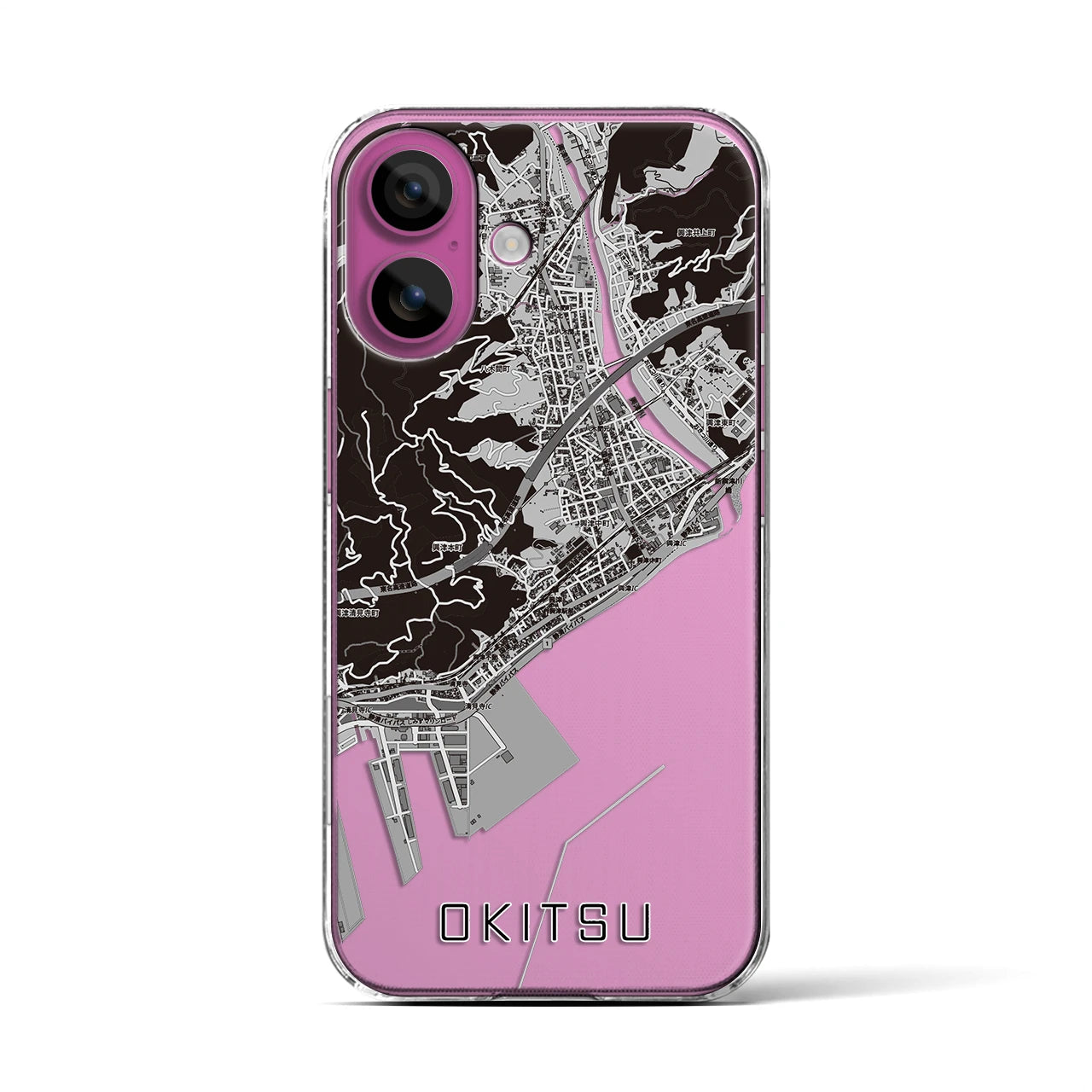 【興津（静岡県）】地図柄iPhoneケース（クリアタイプ）