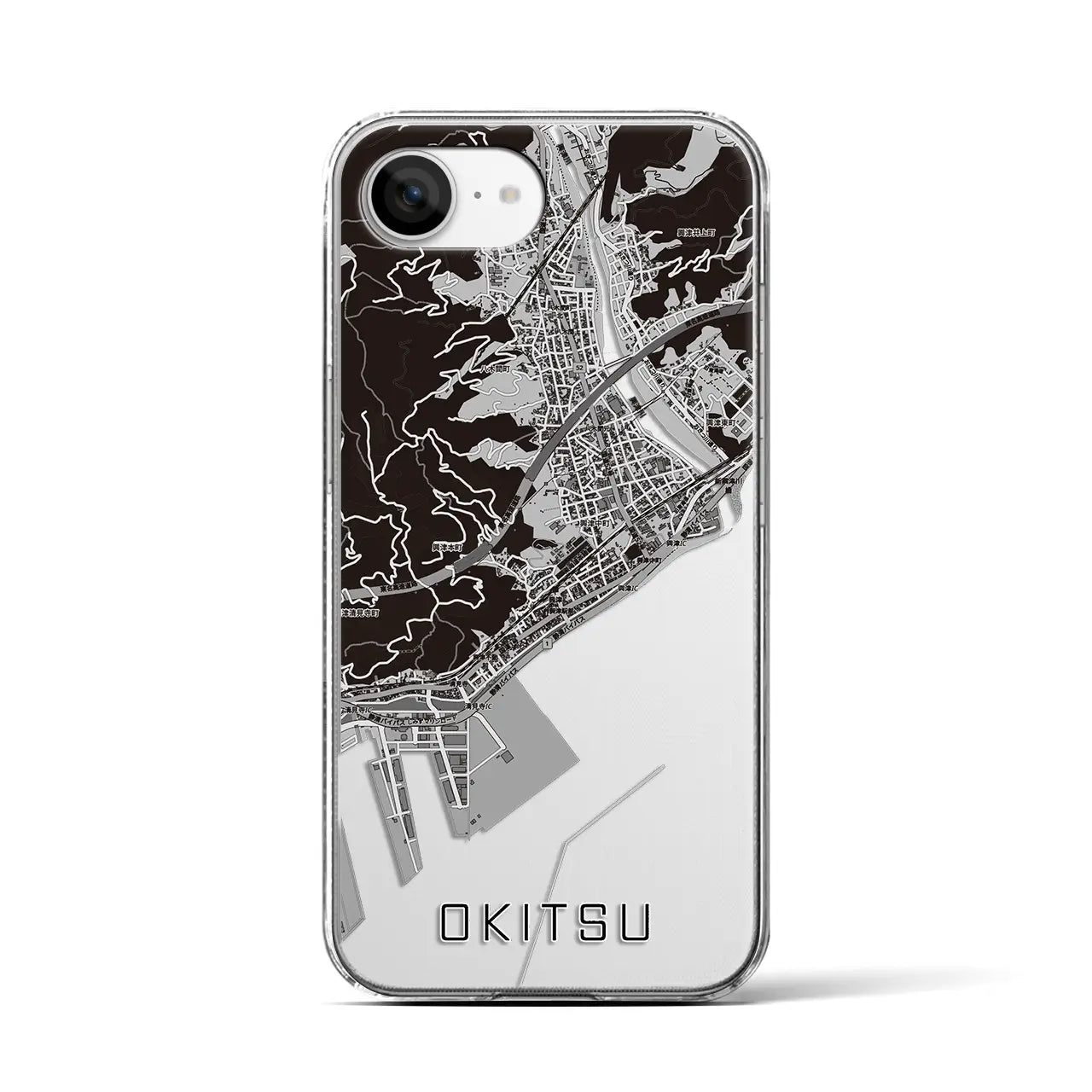 【興津（静岡県）】地図柄iPhoneケース（クリアタイプ）