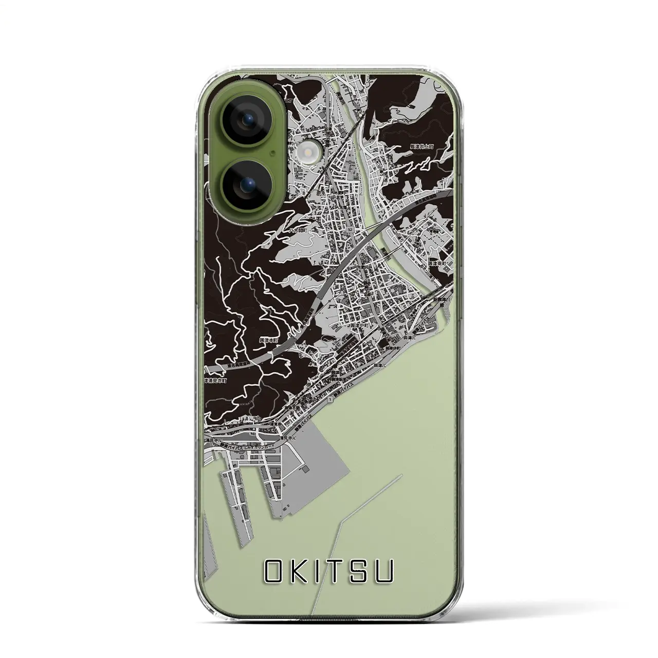 【興津（静岡県）】地図柄iPhoneケース（クリアタイプ）
