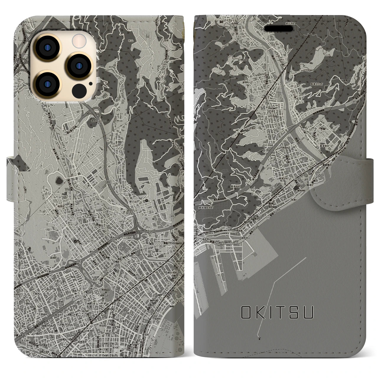 【興津（静岡県）】地図柄iPhoneケース（手帳タイプ）