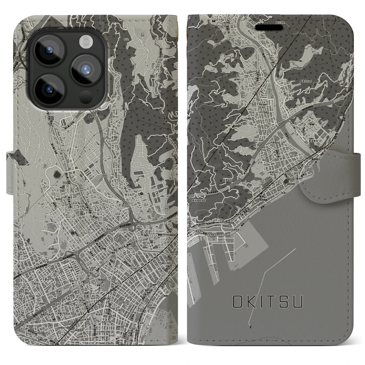 【興津（静岡県）】地図柄iPhoneケース（手帳タイプ）