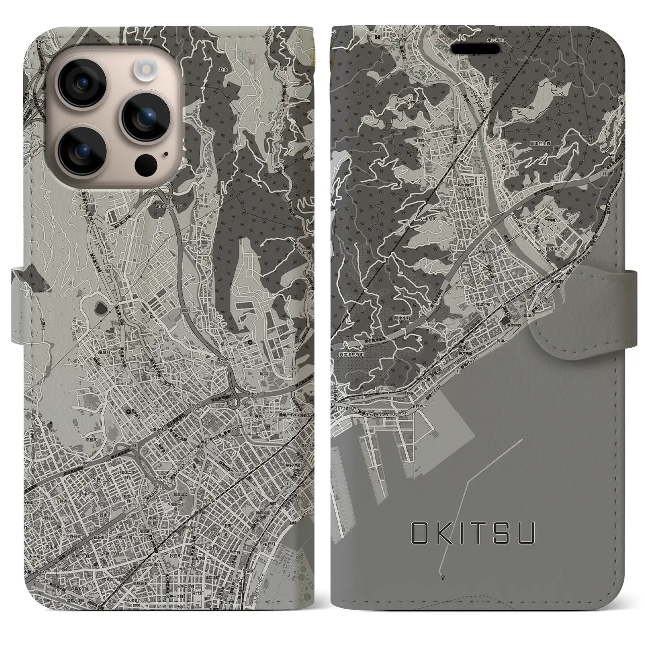 【興津（静岡県）】地図柄iPhoneケース（手帳タイプ）