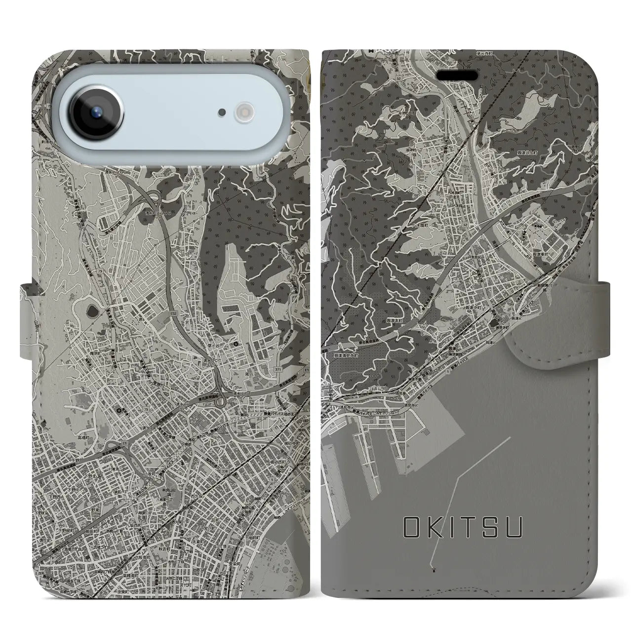 【興津（静岡県）】地図柄iPhoneケース（手帳タイプ）