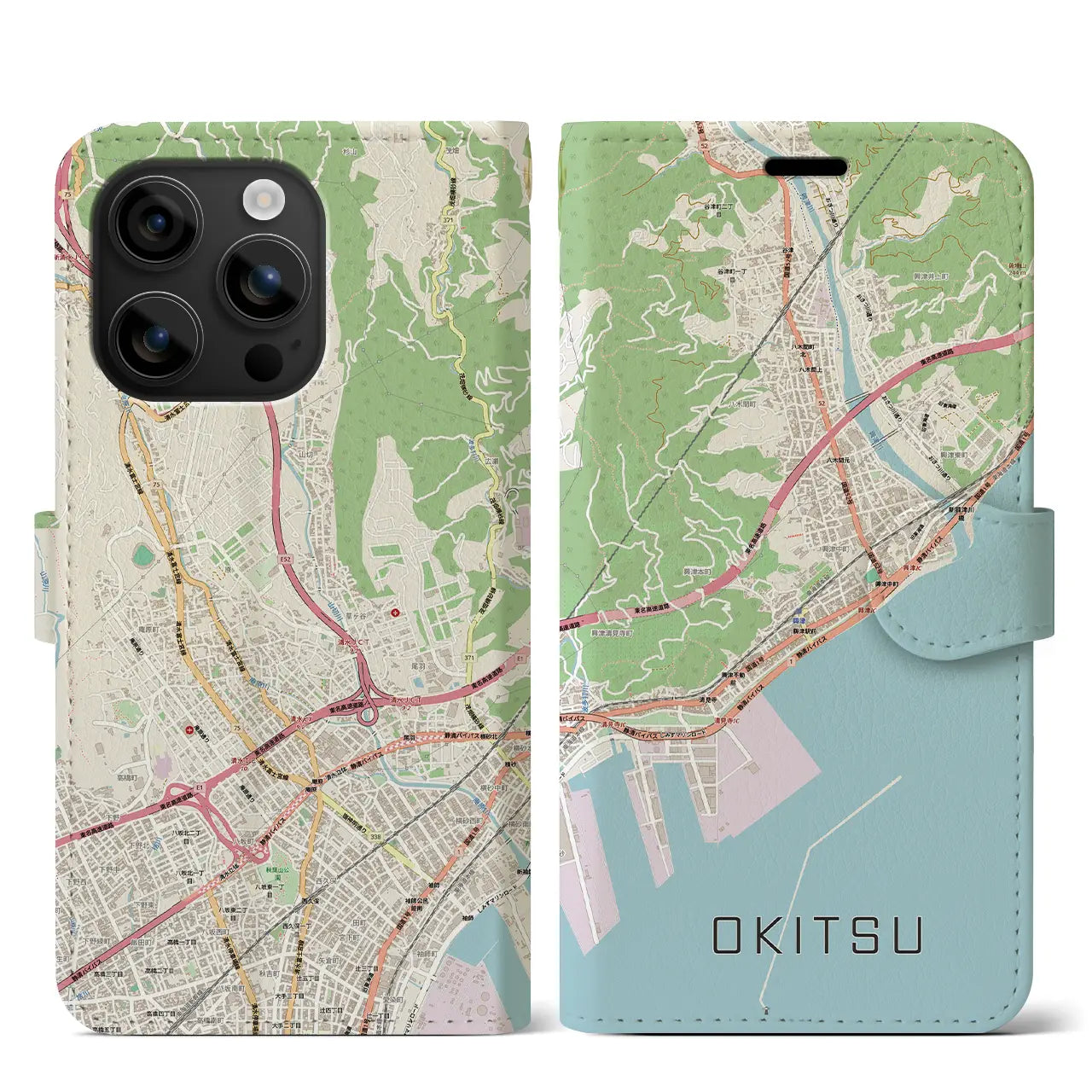【興津（静岡県）】地図柄iPhoneケース（手帳タイプ）