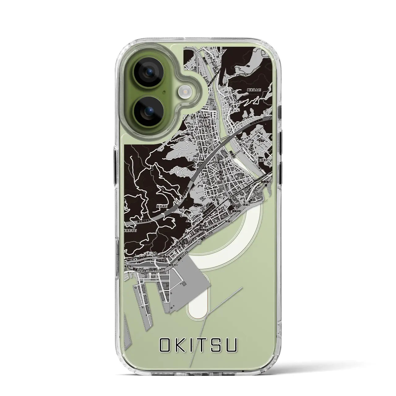 【興津（静岡県）】地図柄iPhoneケース（MagSafeタイプ）モノトーン・iPhone 17 Pro Max 用