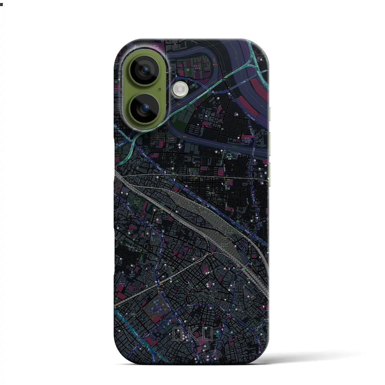 【尾久（東京都）】地図柄iPhoneケース（バックカバータイプ）