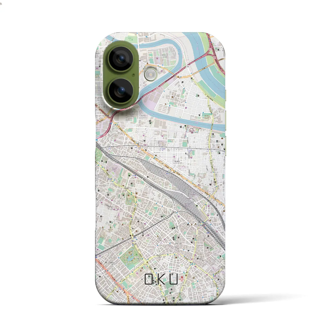 【尾久（東京都）】地図柄iPhoneケース（バックカバータイプ）ブラック・iPhone 17 Pro Max 用