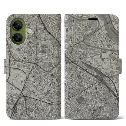 【尾久（東京都）】地図柄iPhoneケース（手帳タイプ）