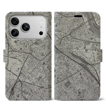 【尾久（東京都）】地図柄iPhoneケース（手帳タイプ）