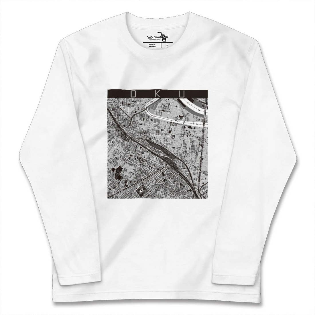 【尾久（東京都）】地図柄ロングスリーブTシャツ