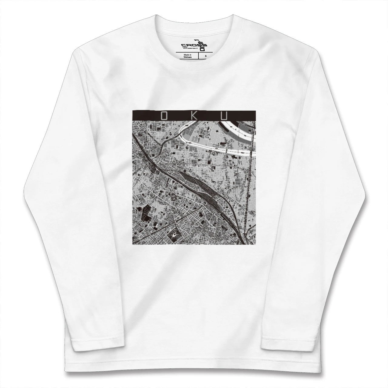 【尾久（東京都）】地図柄ロングスリーブTシャツ