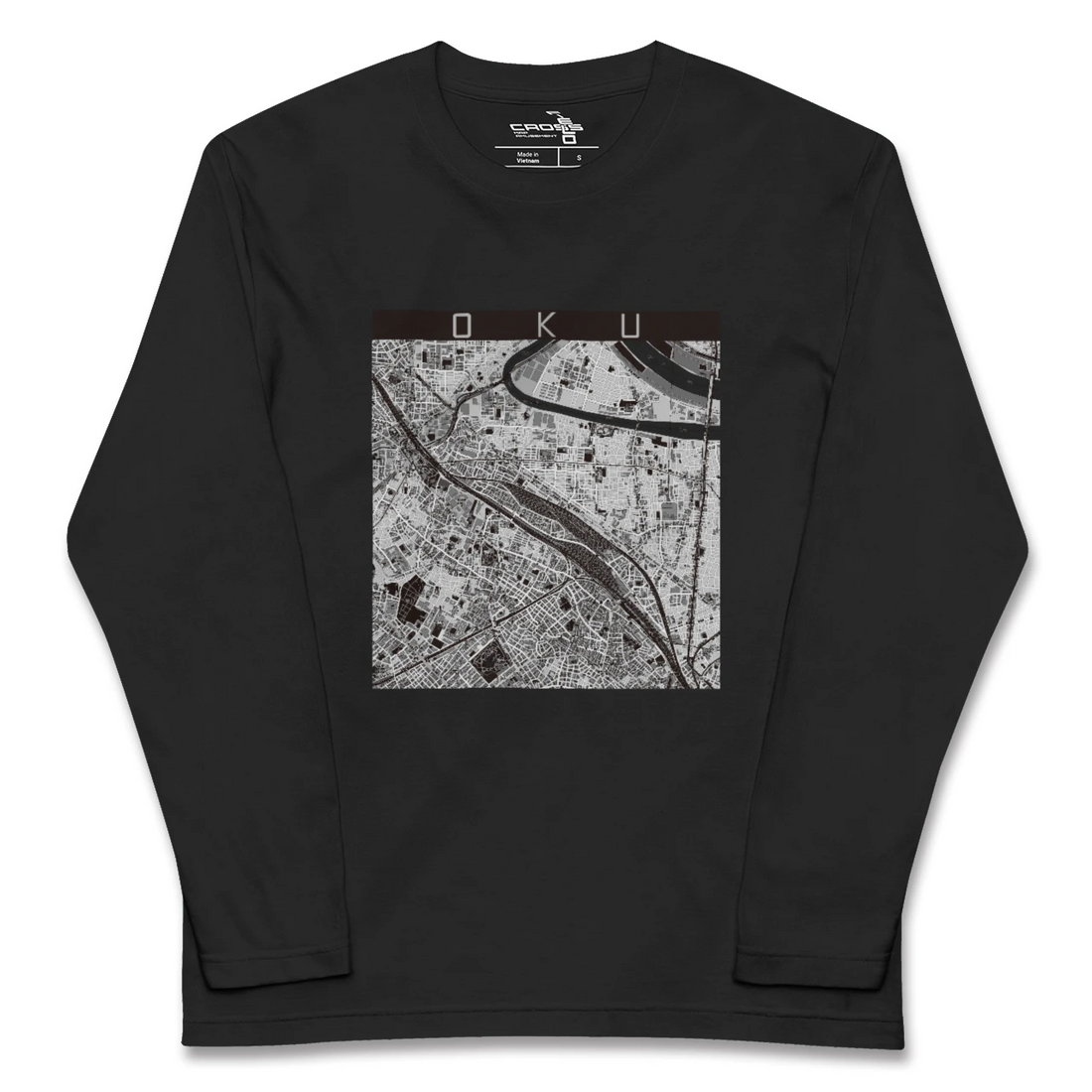 【尾久（東京都）】地図柄ロングスリーブTシャツ