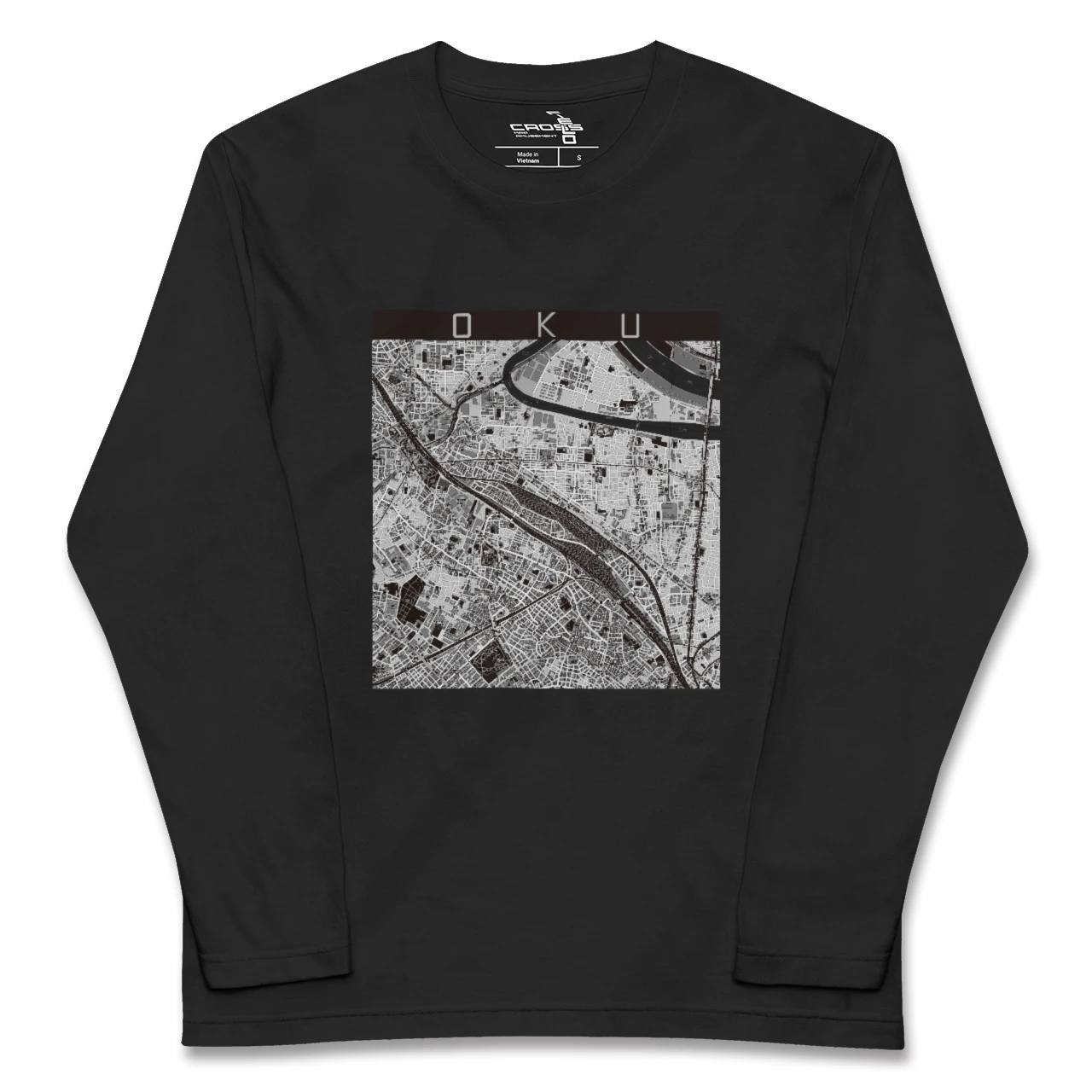 【尾久（東京都）】地図柄ロングスリーブTシャツ