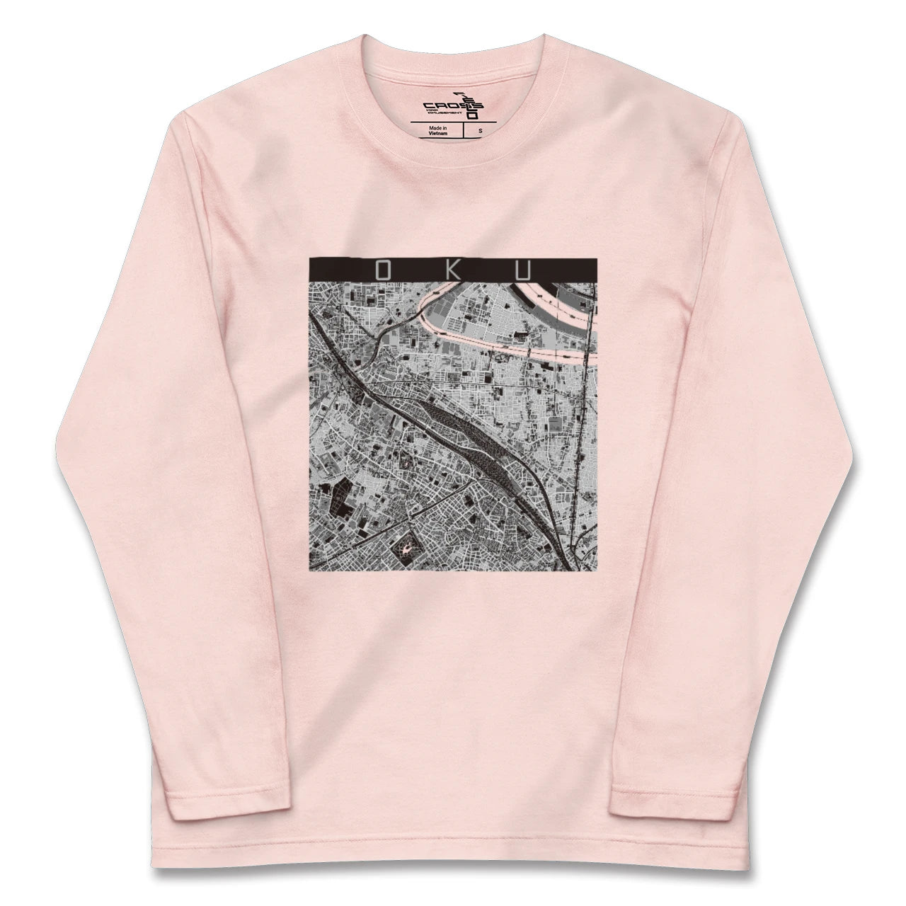 【尾久（東京都）】地図柄ロングスリーブTシャツ