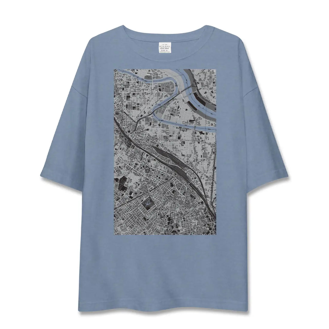 【尾久（東京都）】地図柄ビッグシルエットTシャツ