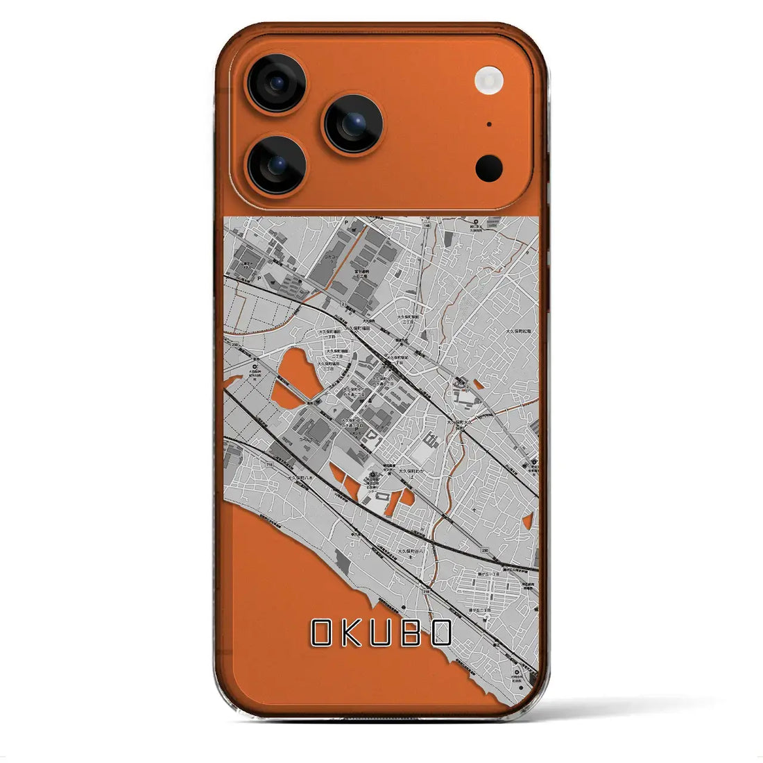 【大久保(兵庫県)】地図柄iPhoneケース(クリアタイプ)モノトーン・iPhone 17 Pro Max 用