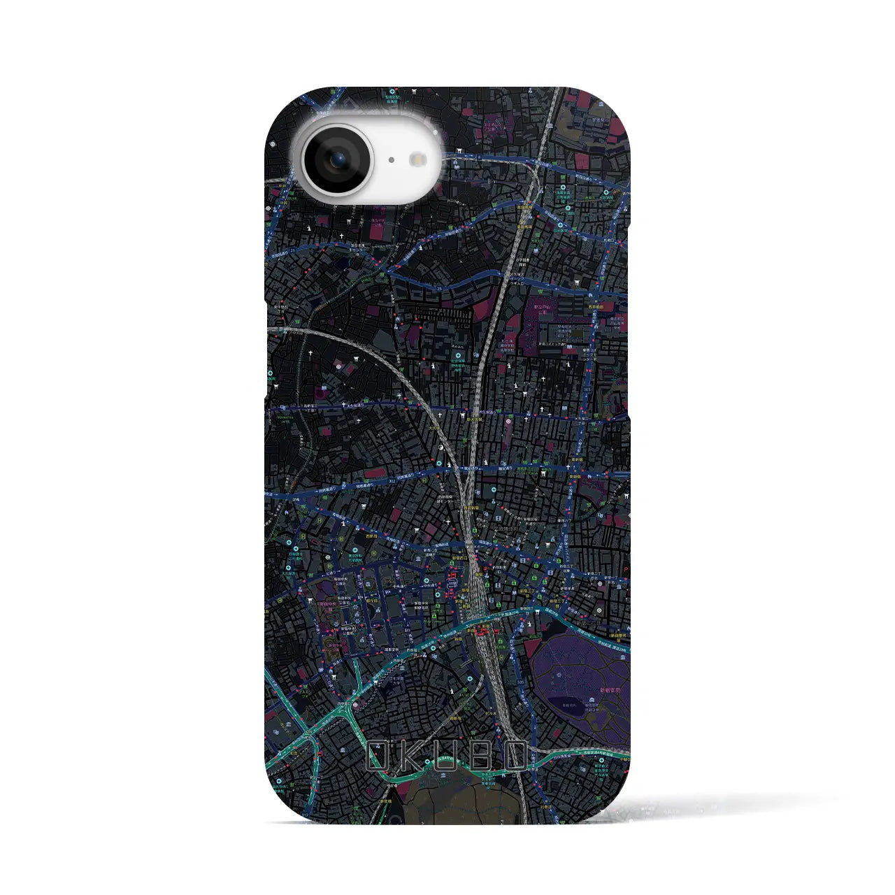 【大久保（東京都）】地図柄iPhoneケース（バックカバータイプ）