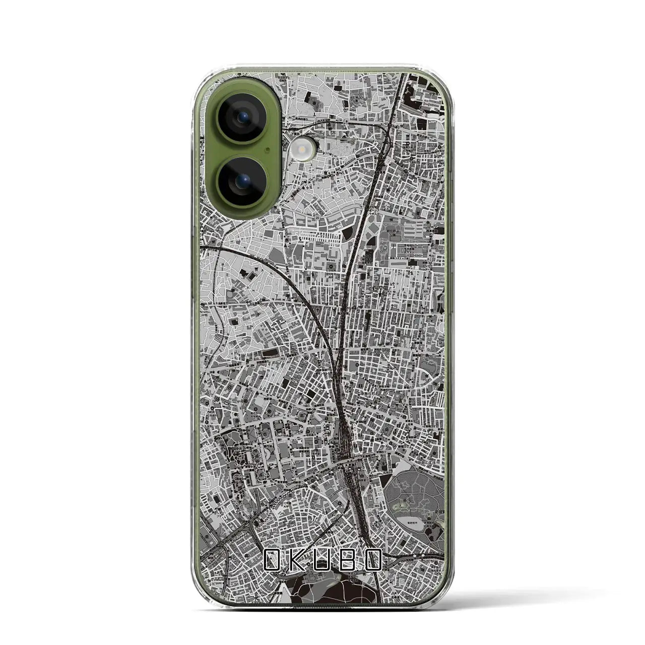 【大久保（東京都）】地図柄iPhoneケース（クリアタイプ）