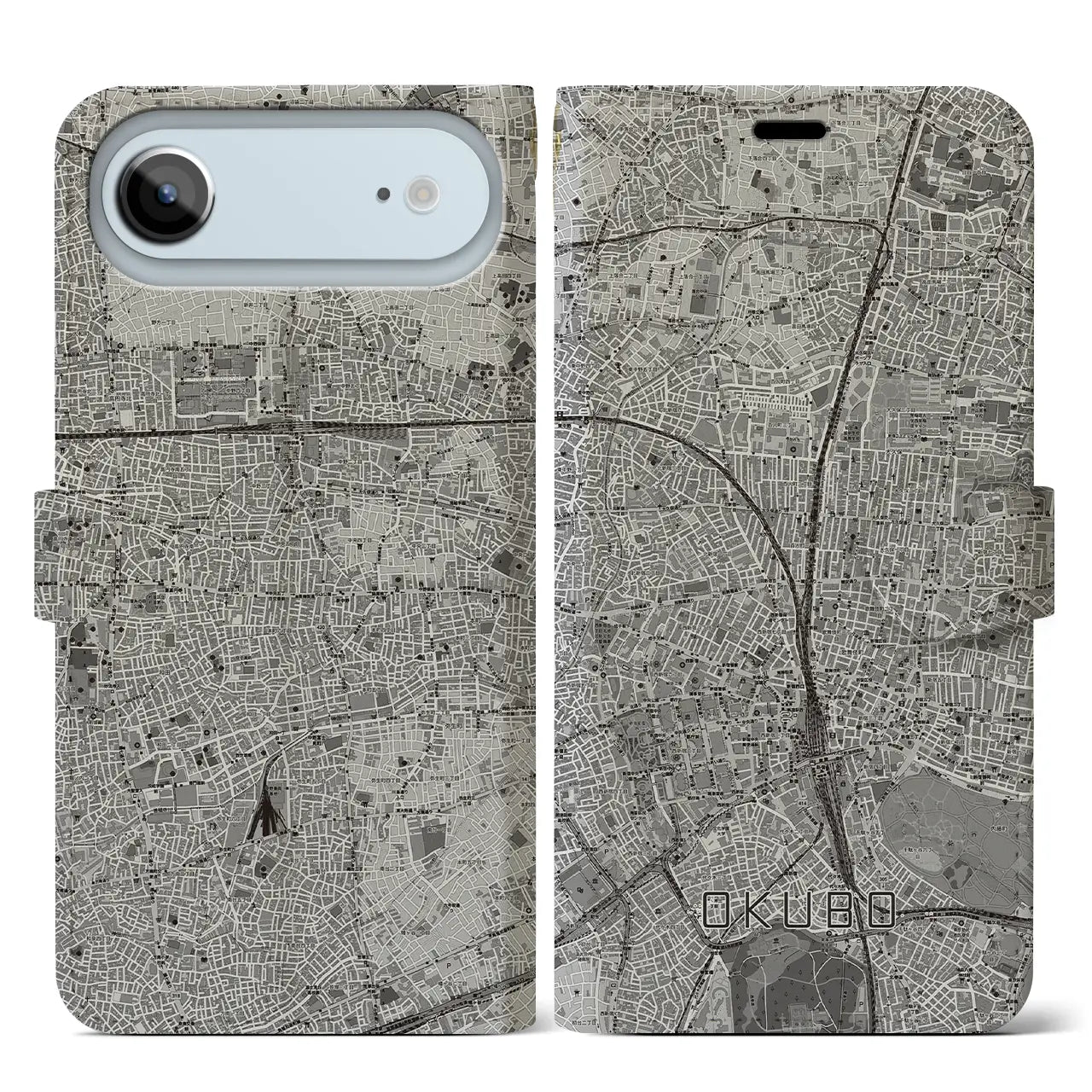 【大久保（東京都）】地図柄iPhoneケース（手帳タイプ）