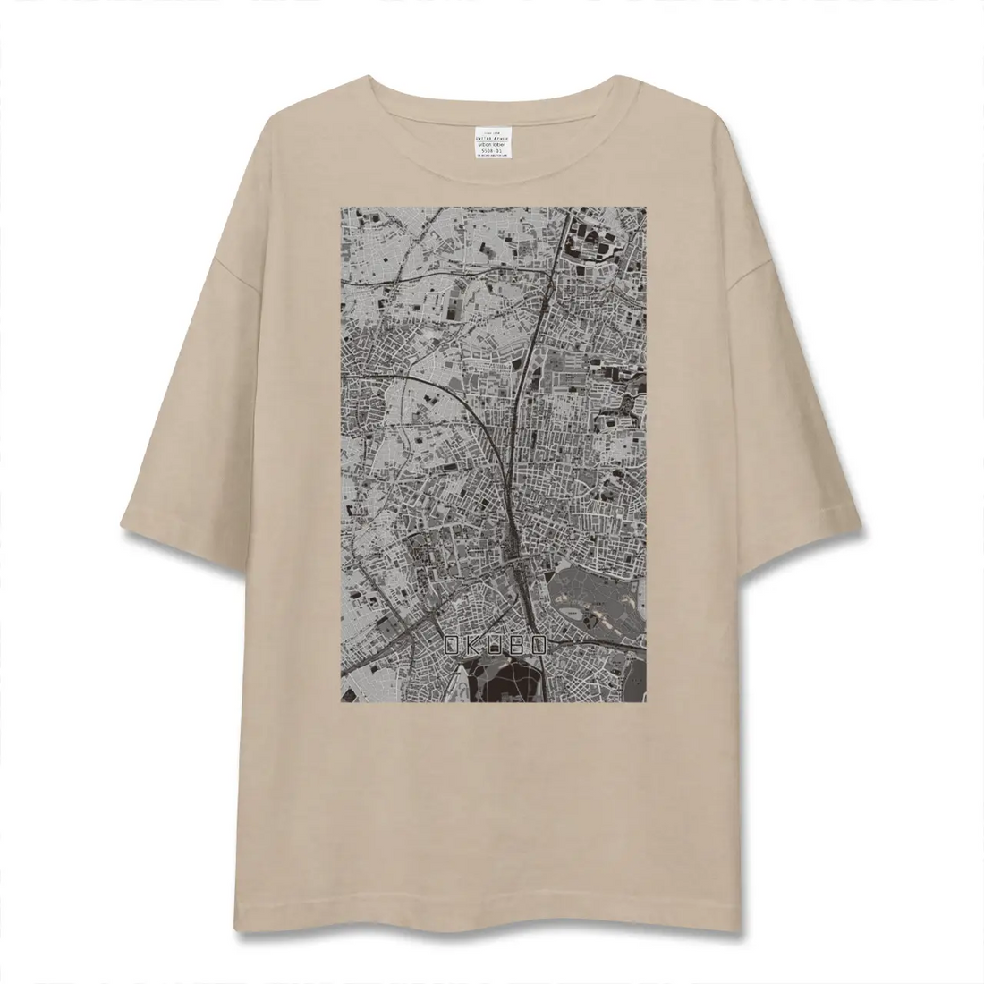 【大久保（東京都）】地図柄ビッグシルエットTシャツ