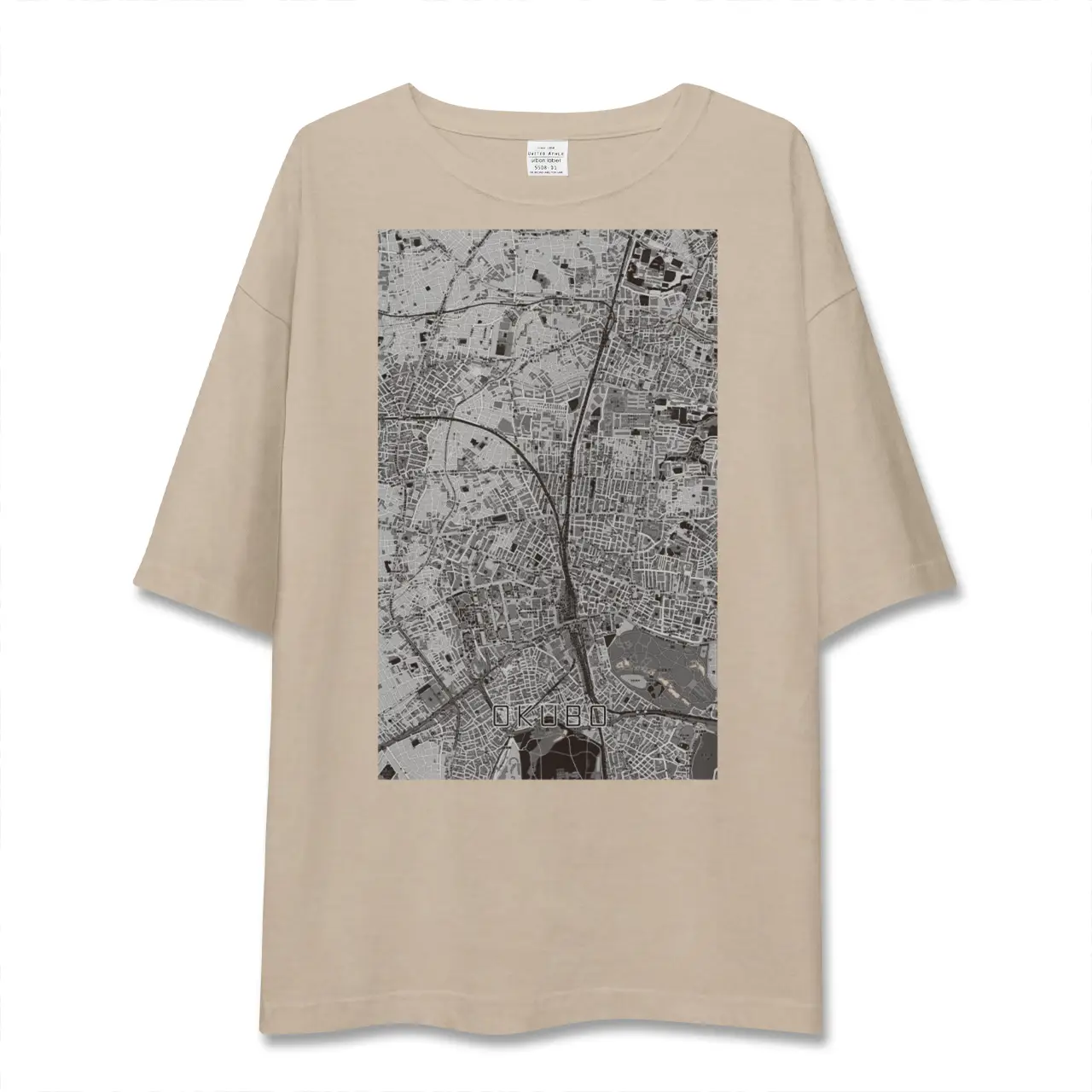 【大久保（東京都）】地図柄ビッグシルエットTシャツ