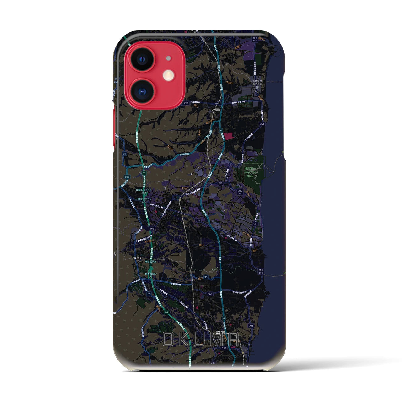 【大熊（福島県）】地図柄iPhoneケース（バックカバータイプ）