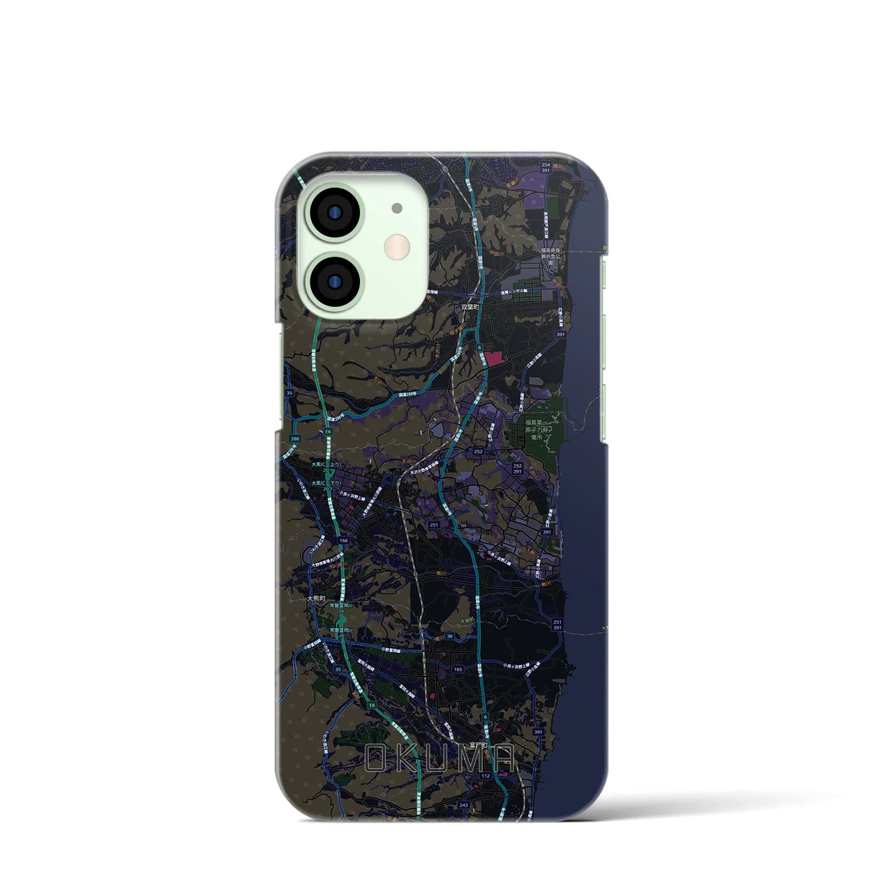 【大熊（福島県）】地図柄iPhoneケース（バックカバータイプ）