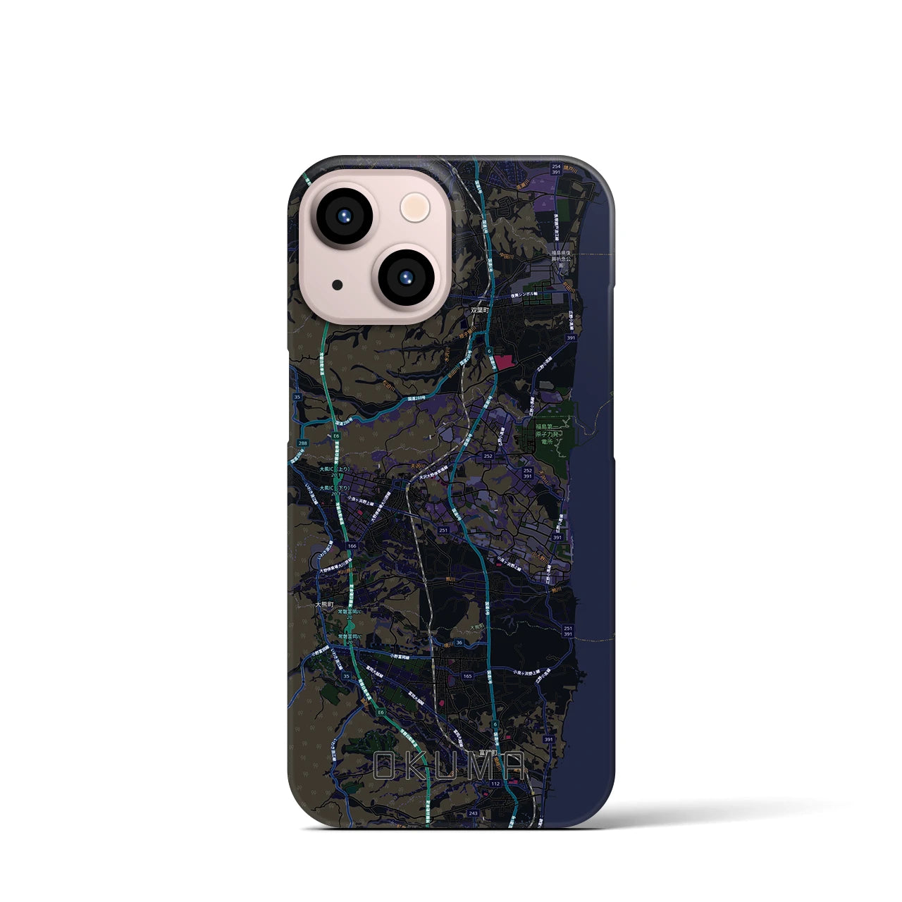 【大熊（福島県）】地図柄iPhoneケース（バックカバータイプ）