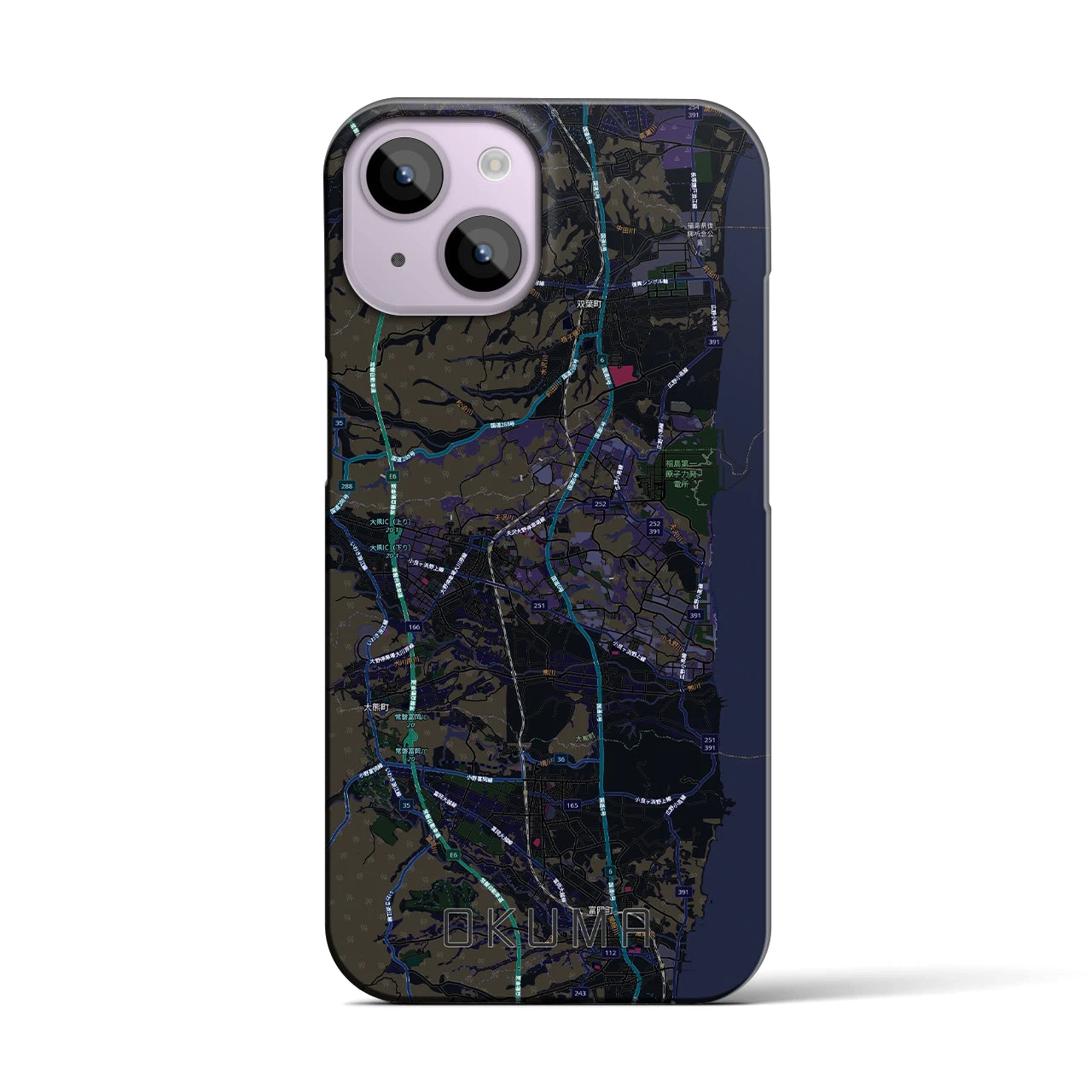 【大熊（福島県）】地図柄iPhoneケース（バックカバータイプ）