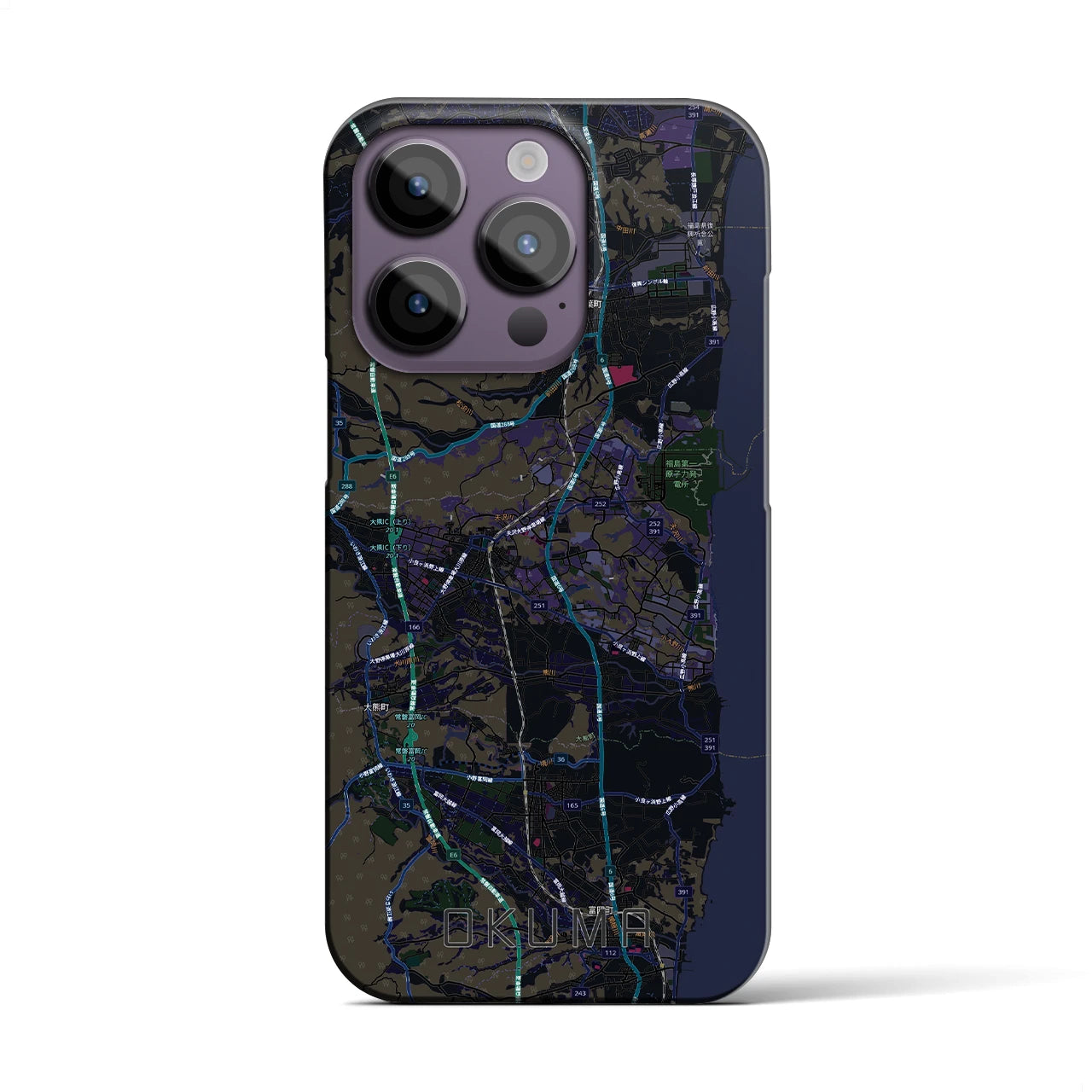 【大熊（福島県）】地図柄iPhoneケース（バックカバータイプ）