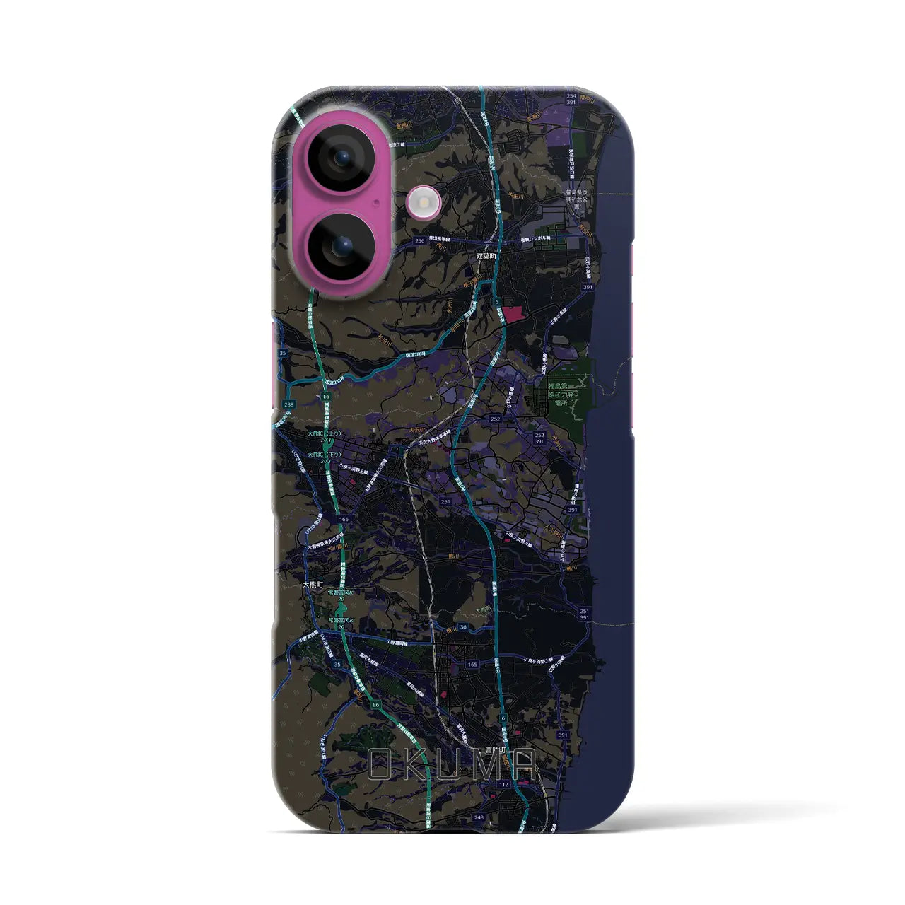 【大熊（福島県）】地図柄iPhoneケース（バックカバータイプ）