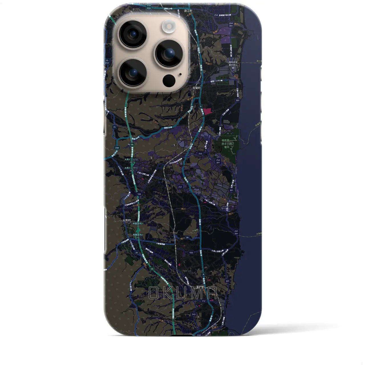 【大熊（福島県）】地図柄iPhoneケース（バックカバータイプ）
