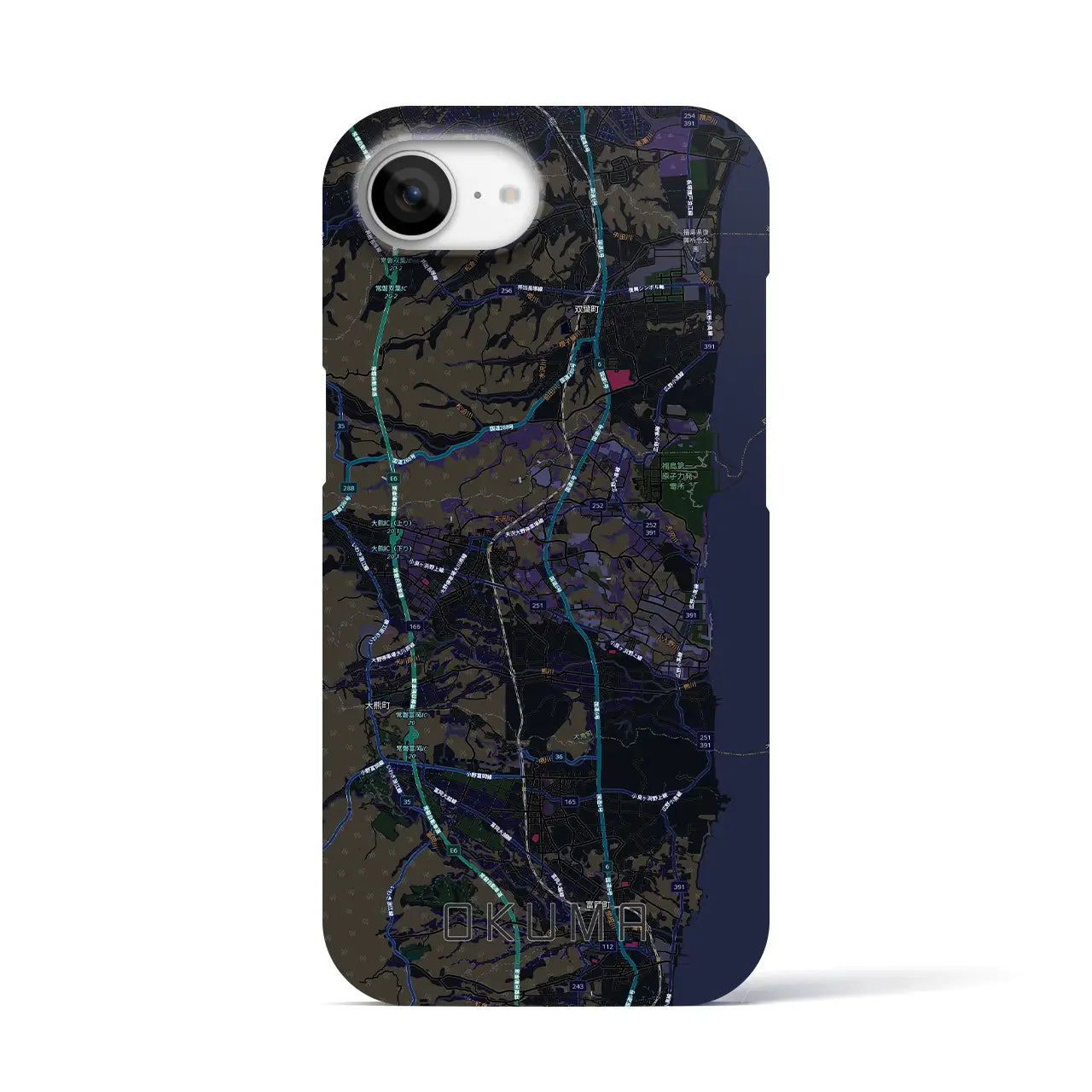【大熊（福島県）】地図柄iPhoneケース（バックカバータイプ）