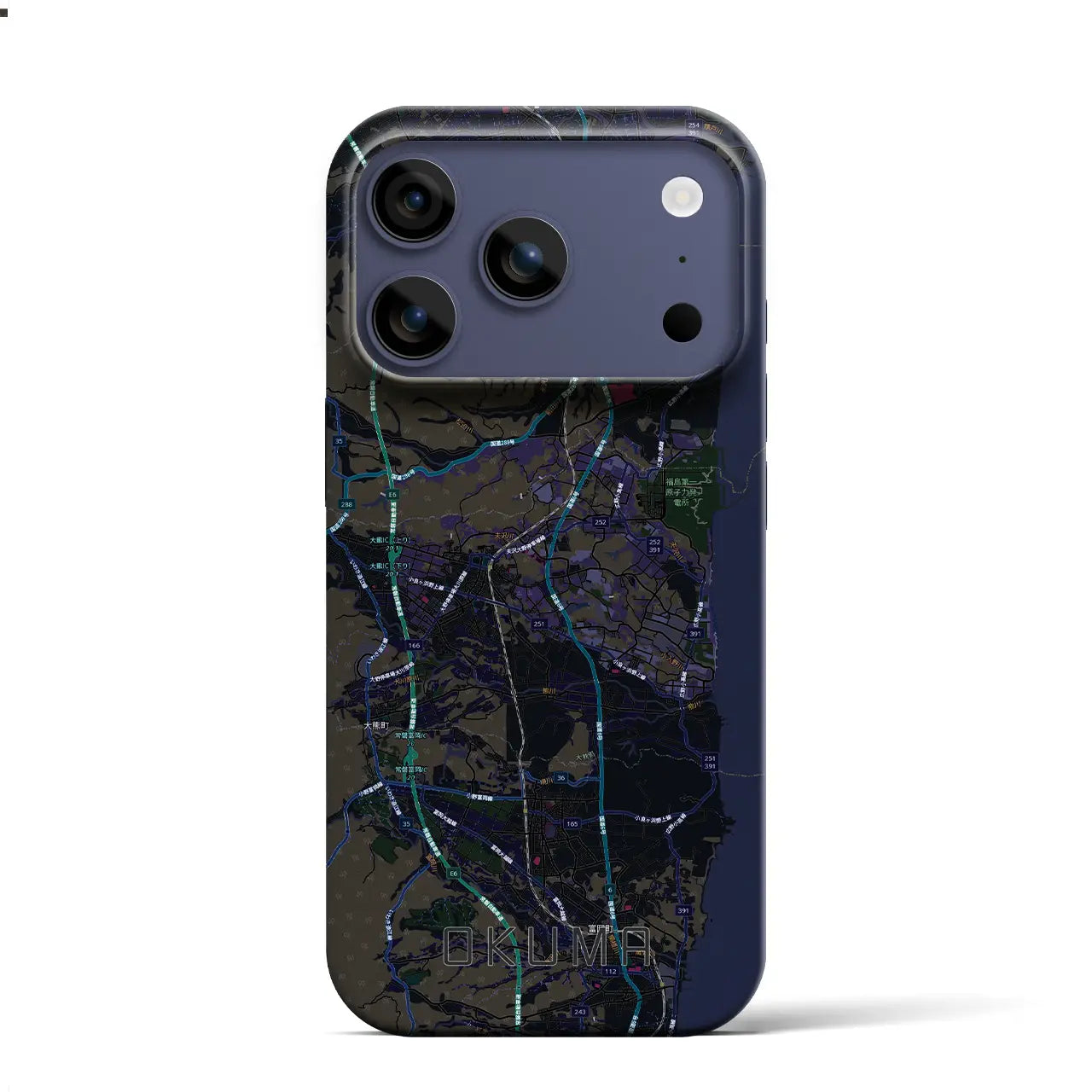 【大熊（福島県）】地図柄iPhoneケース（バックカバータイプ）