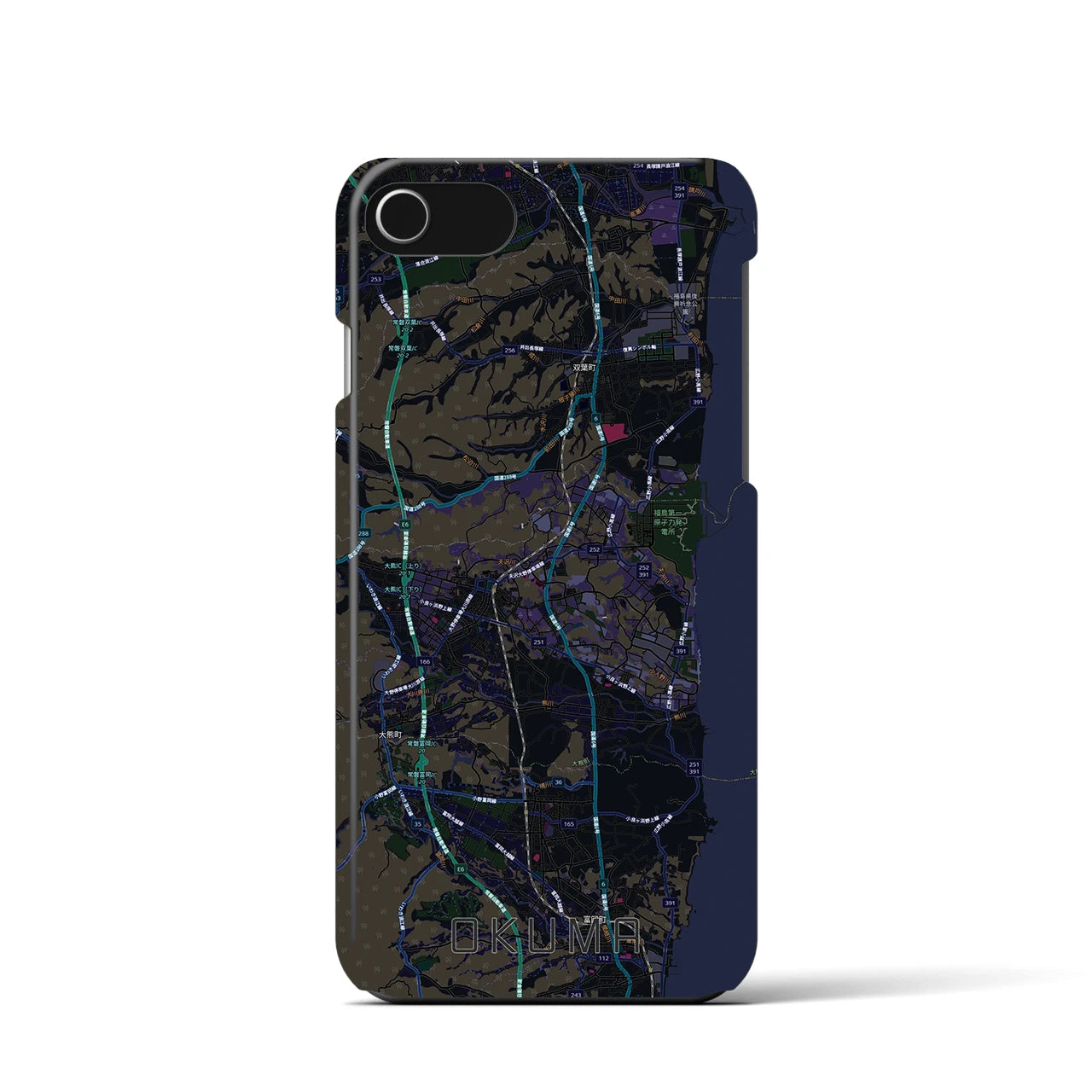 【大熊（福島県）】地図柄iPhoneケース（バックカバータイプ）