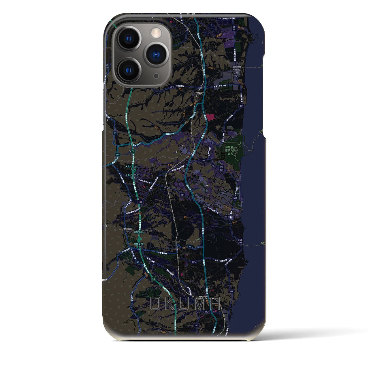 【大熊（福島県）】地図柄iPhoneケース（バックカバータイプ）