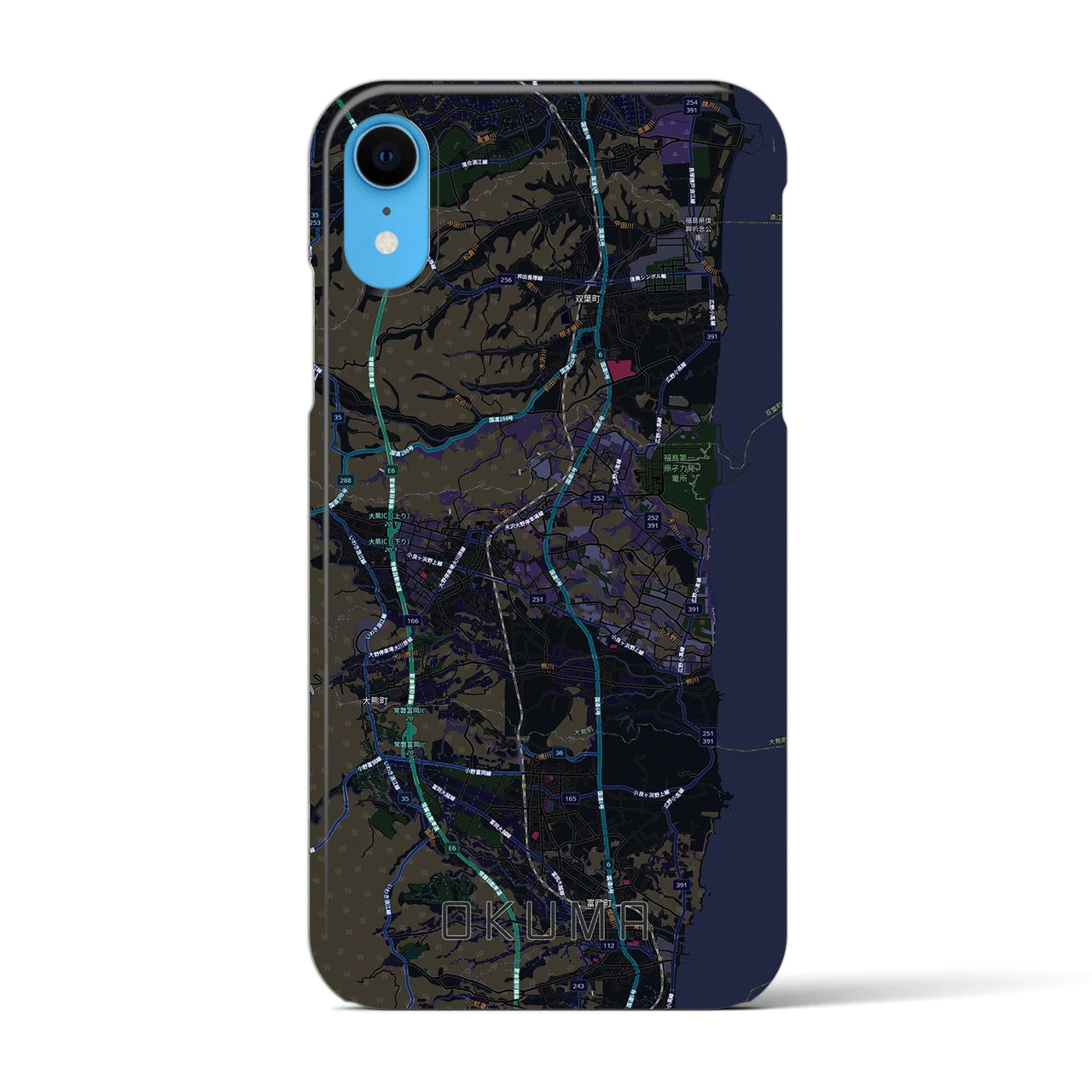 【大熊（福島県）】地図柄iPhoneケース（バックカバータイプ）