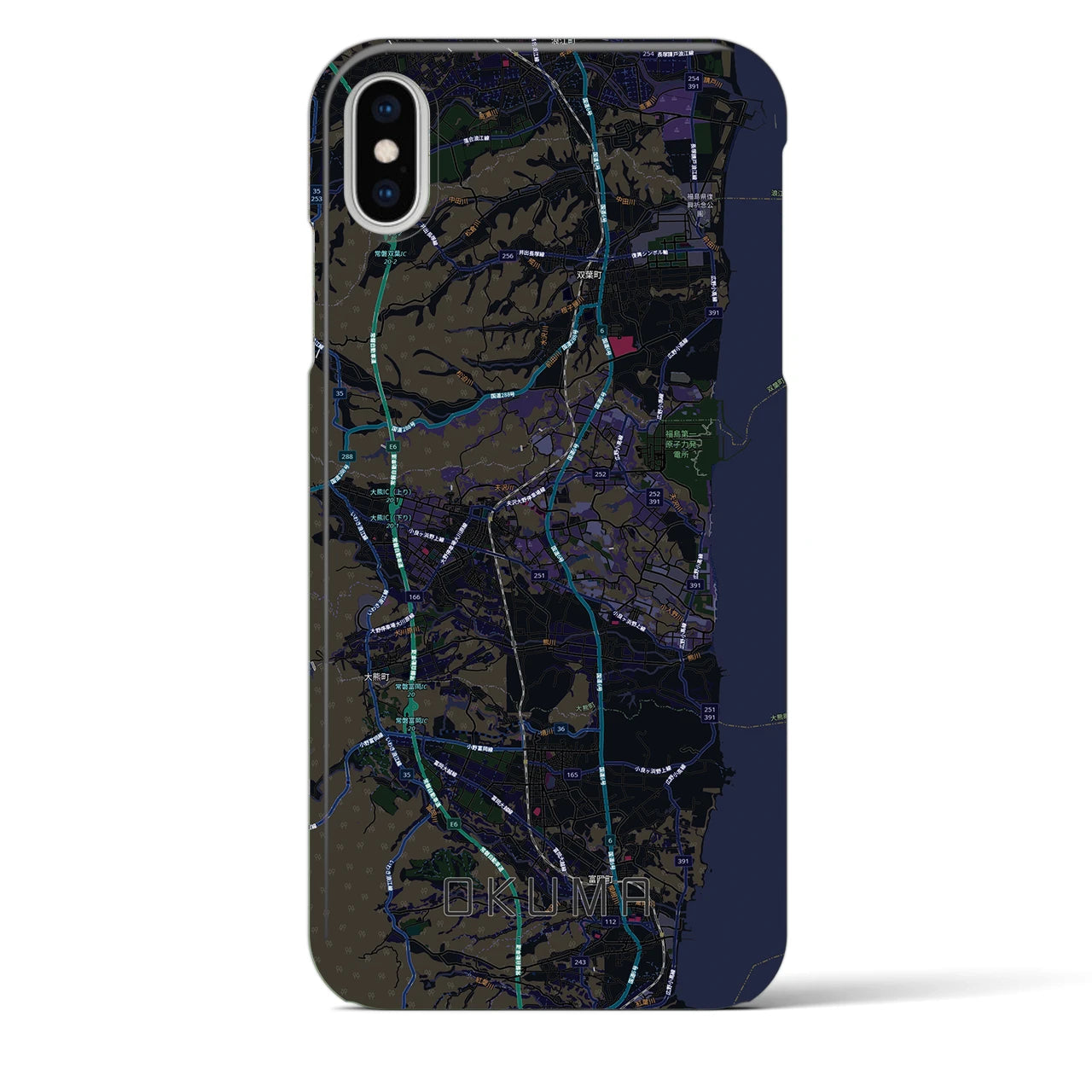 【大熊（福島県）】地図柄iPhoneケース（バックカバータイプ）