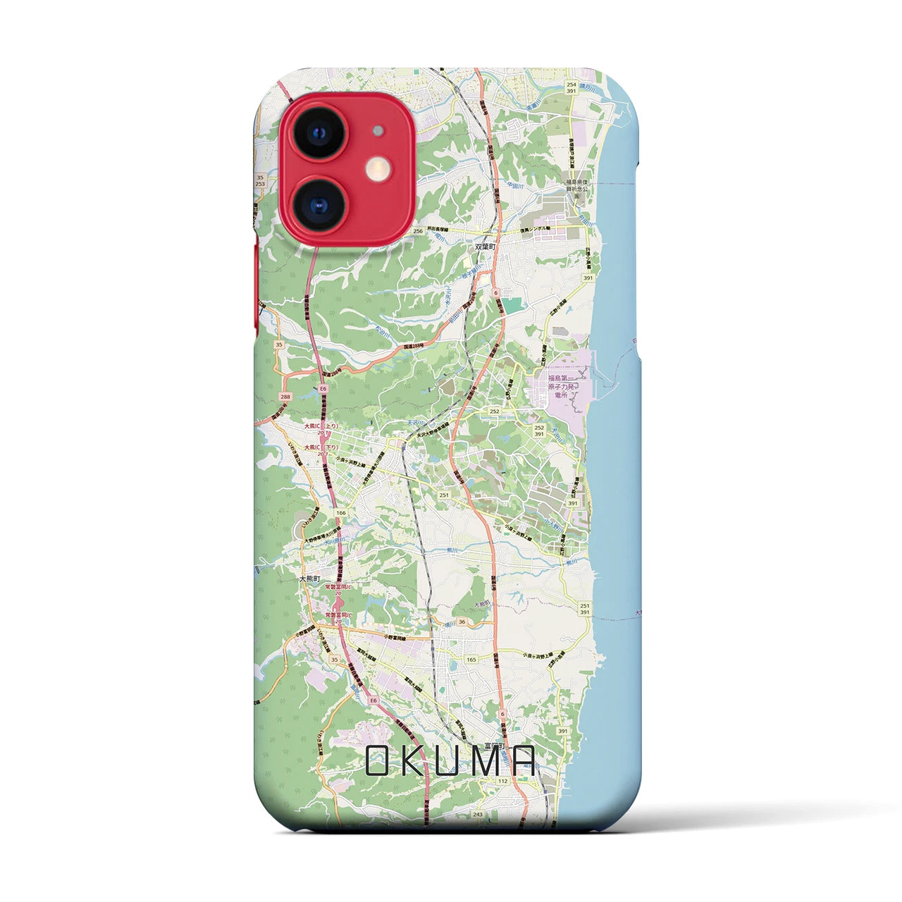 【大熊（福島県）】地図柄iPhoneケース（バックカバータイプ）