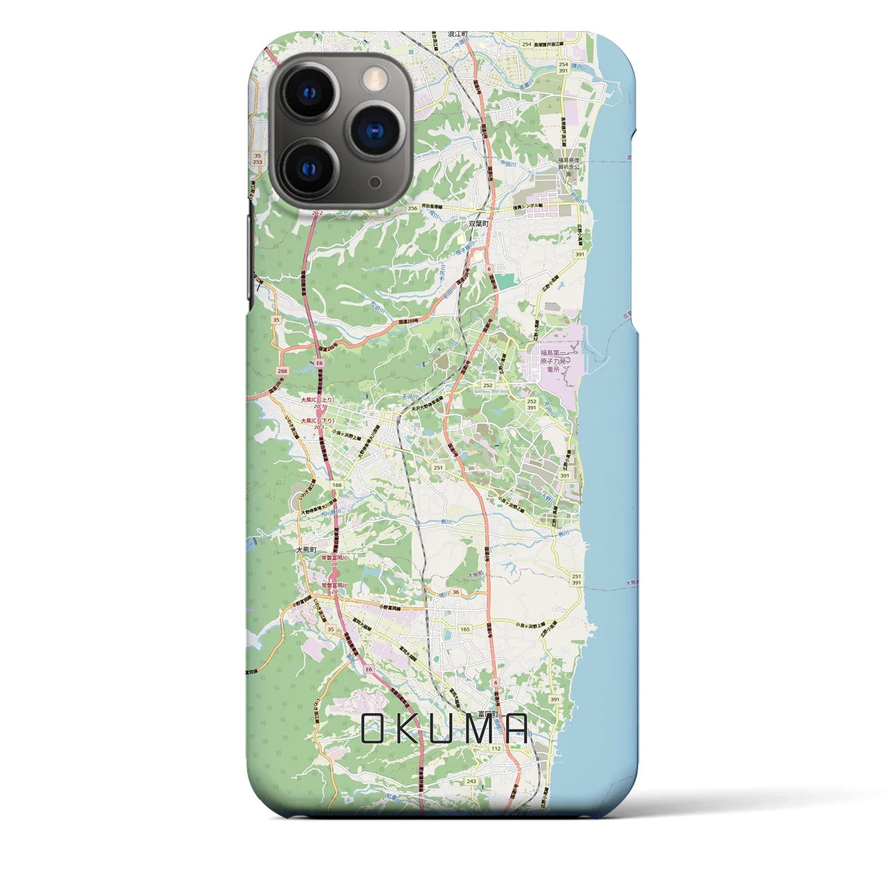 【大熊（福島県）】地図柄iPhoneケース（バックカバータイプ）