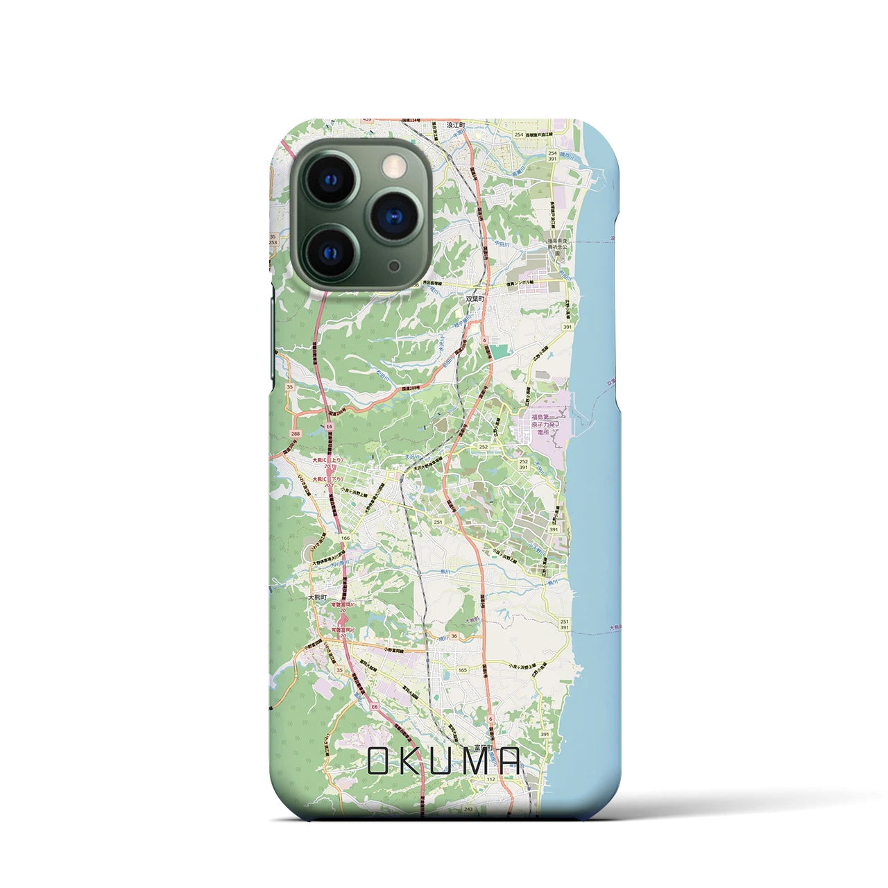 【大熊（福島県）】地図柄iPhoneケース（バックカバータイプ）