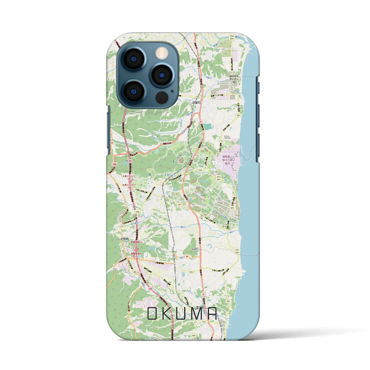 【大熊（福島県）】地図柄iPhoneケース（バックカバータイプ）
