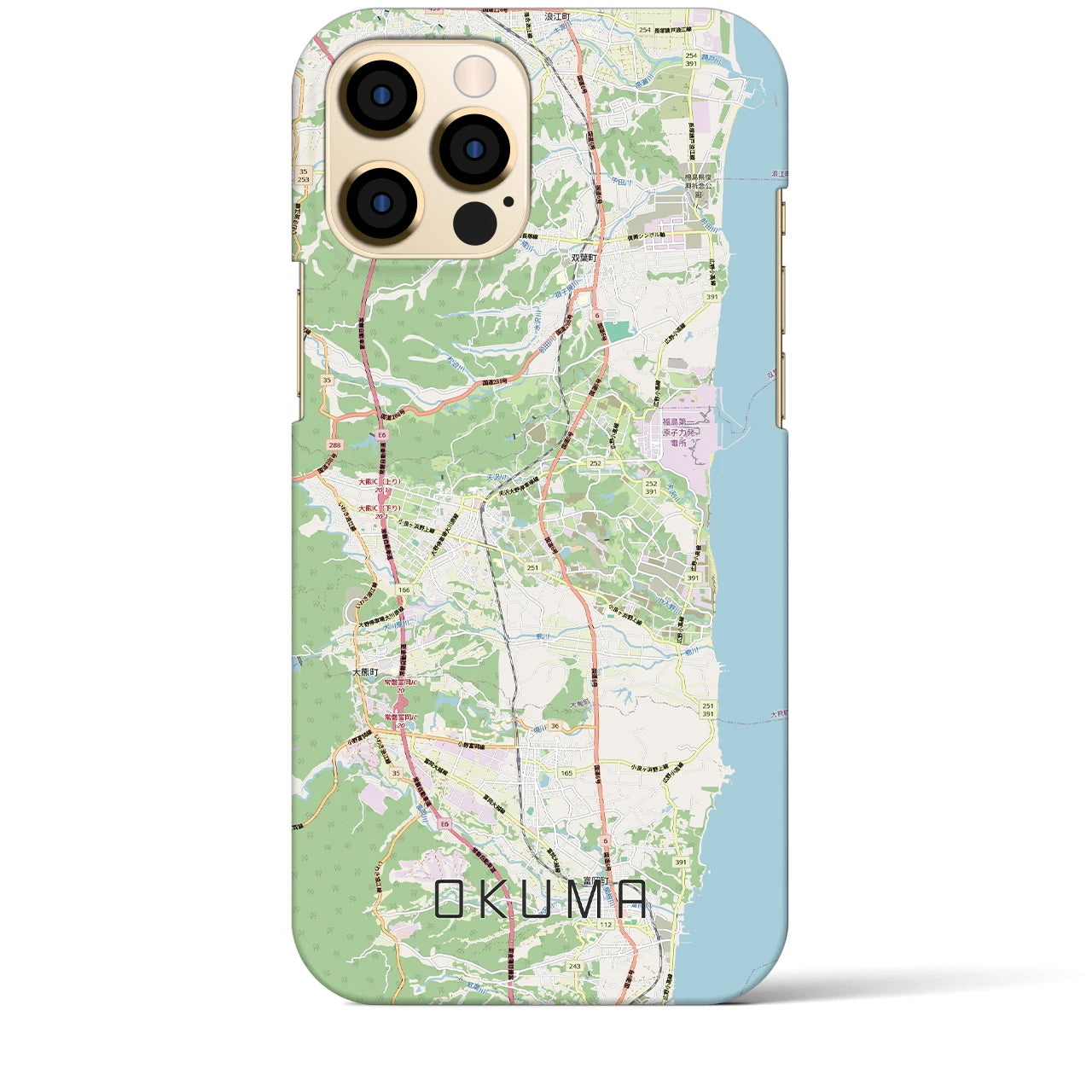 【大熊（福島県）】地図柄iPhoneケース（バックカバータイプ）
