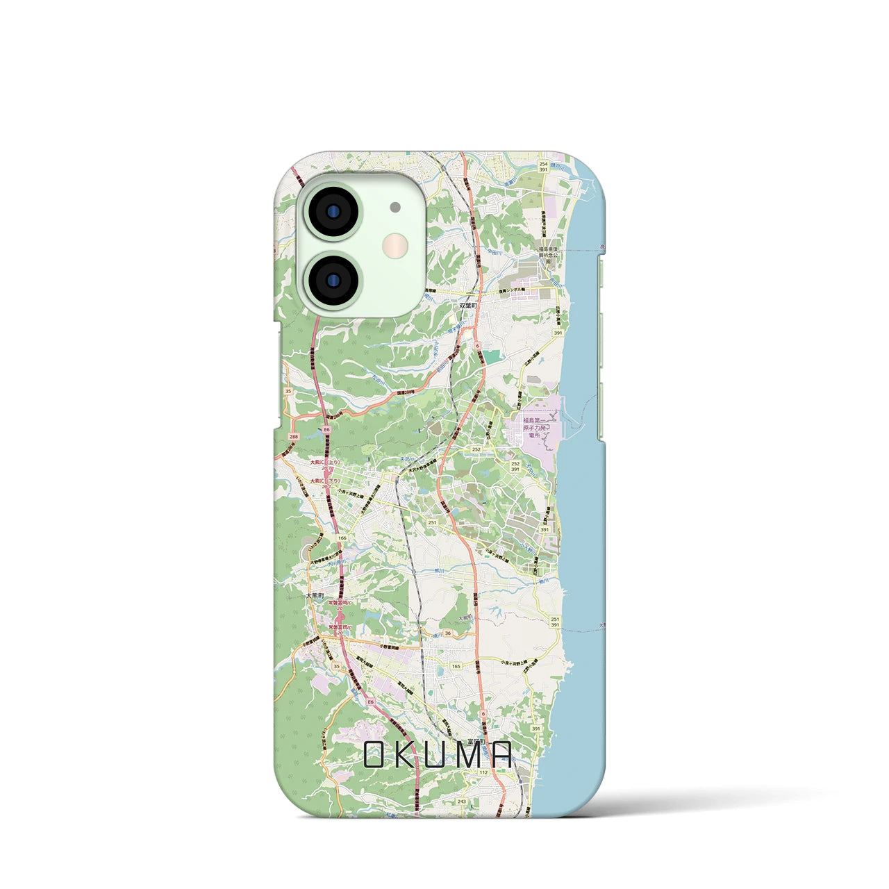【大熊（福島県）】地図柄iPhoneケース（バックカバータイプ）