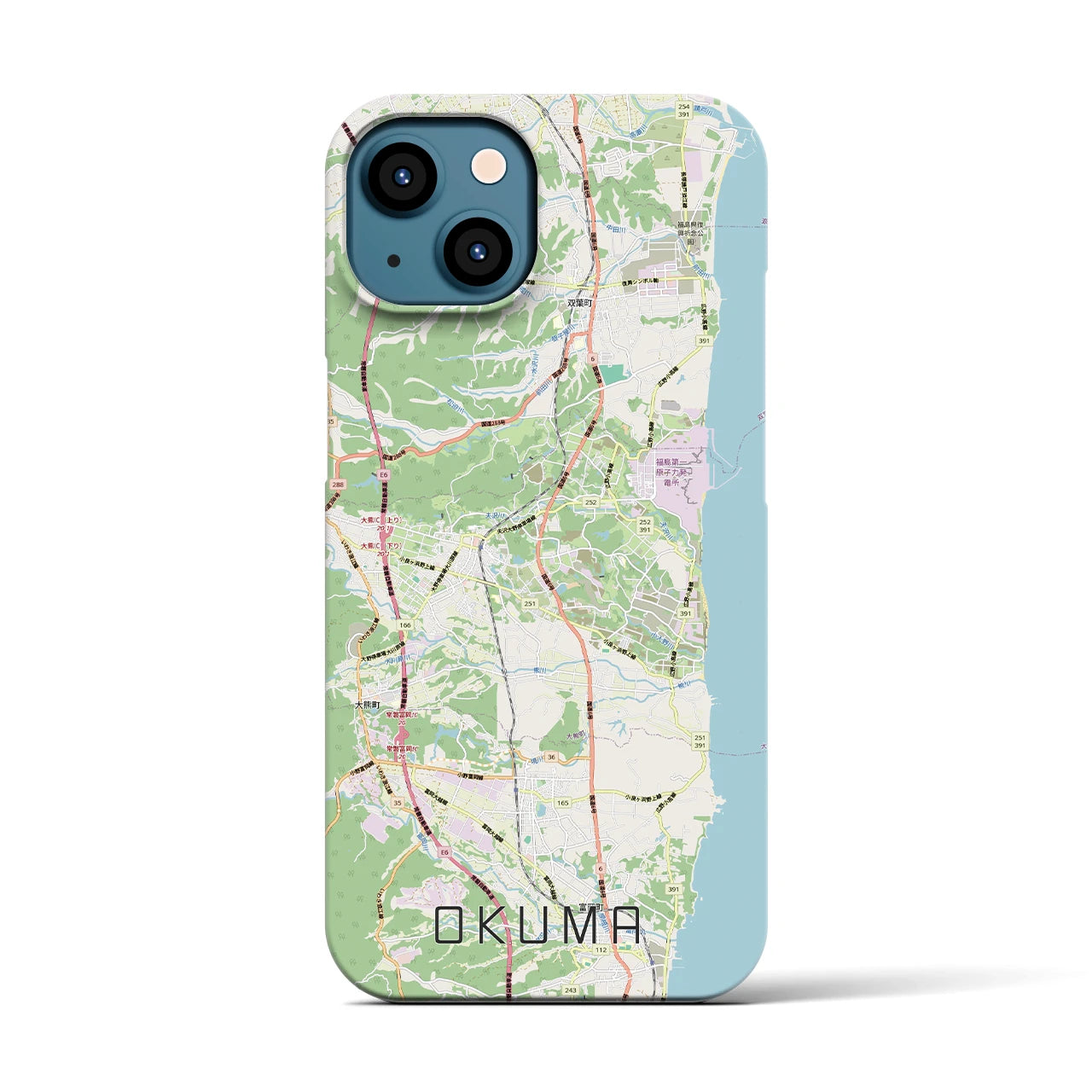 【大熊（福島県）】地図柄iPhoneケース（バックカバータイプ）