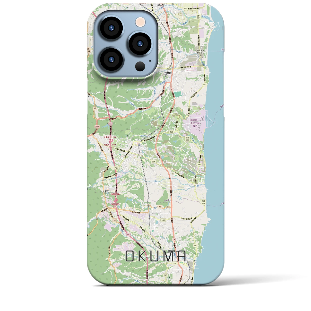【大熊（福島県）】地図柄iPhoneケース（バックカバータイプ）