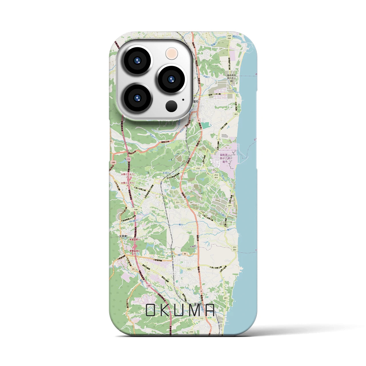 【大熊（福島県）】地図柄iPhoneケース（バックカバータイプ）