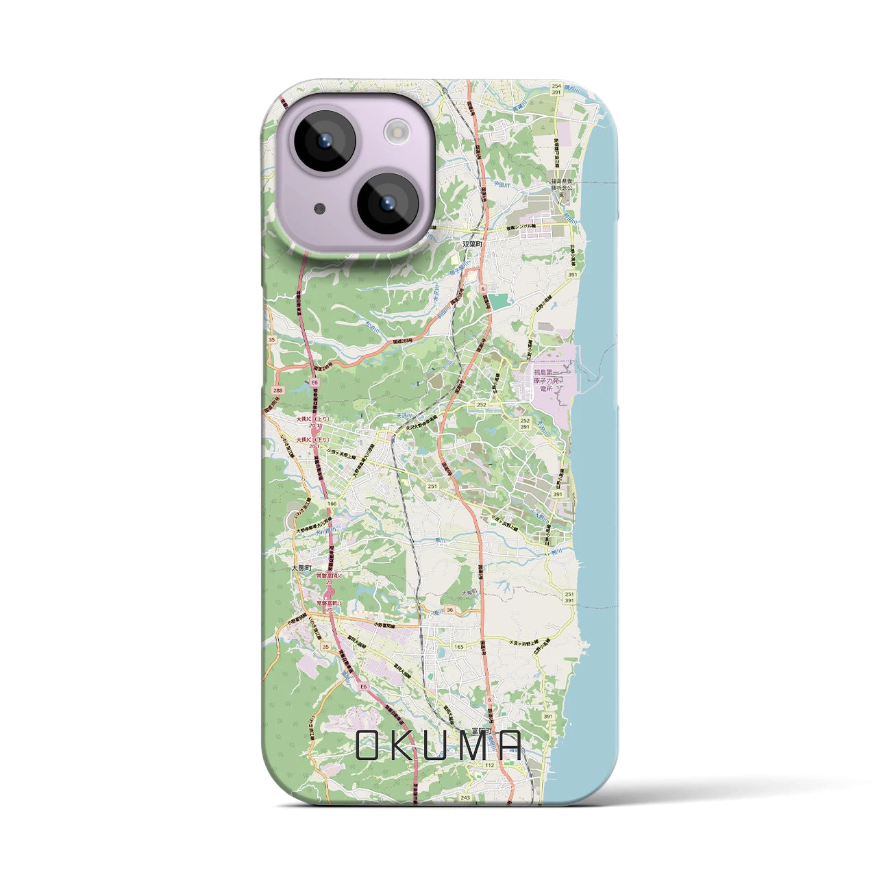【大熊（福島県）】地図柄iPhoneケース（バックカバータイプ）